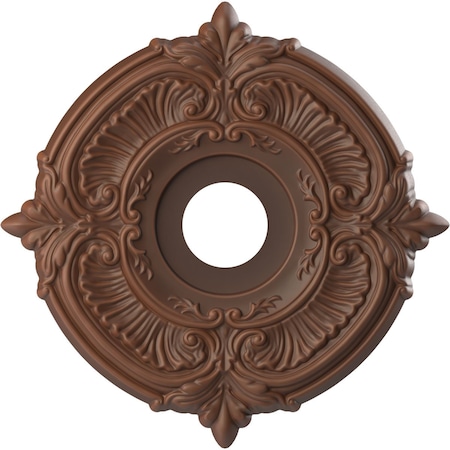 Ekena Millwork Attica PVC Medallion (Canopies up to 5 5/8"), 16"OD x 3 1/2"ID x 1"P, Universal Aged Metallic Rust CMP16ATDRU